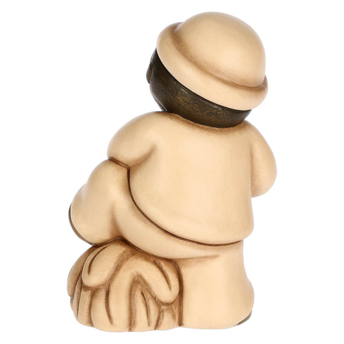 Uomo con forcone e fieno in ceramica Presepe Classico