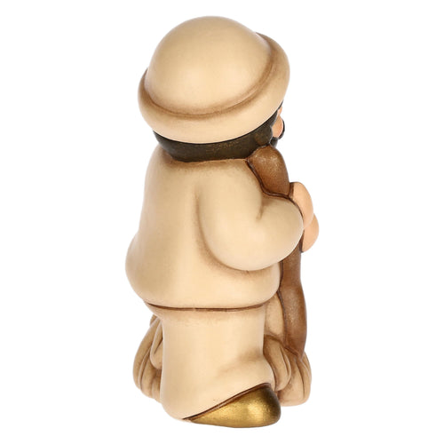 Uomo con forcone e fieno in ceramica Presepe Classico