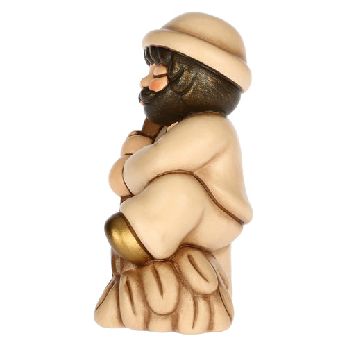 Uomo con forcone e fieno in ceramica Presepe Classico
