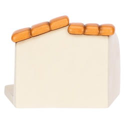 Bottega della sarta con cesti di stoffe in ceramica Presepe Classico
