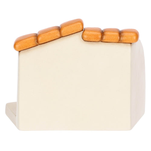 Bottega della sarta con cesti di stoffe in ceramica Presepe Classico