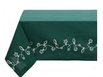 Tovaglia lurex verde 160x200 natale