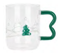 Mug vetro borosilicato alberi natale
