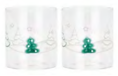 Set 2 tumbler borosilicato alberi natale