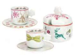 Set 2 tazzine con zuccheriera natale
