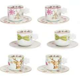Set 6 tazzine espresso natale