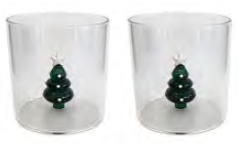 Set 2pz tumbler acqua albero natale