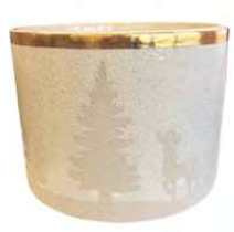 Coprivaso in stoneware Bosco d'Inverno, medio