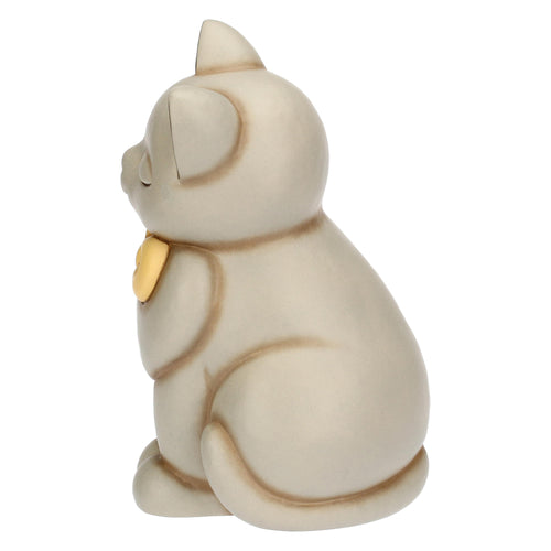 Gatto Momi con fiocco in ceramica, grande - THUN T10035276H90
