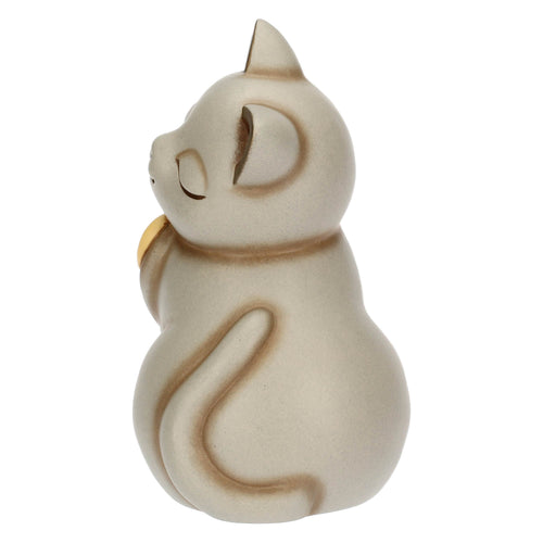 Gatto Momi con fiocco in ceramica, medio - THUN T10036274H90