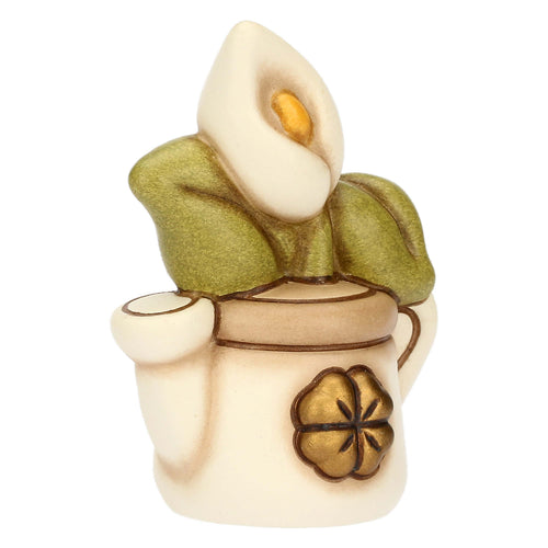 Mini annaffiatoio in ceramica con calla