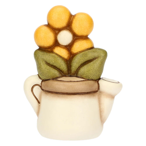 Mini annaffiatoio in ceramica con margherita