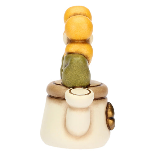 Mini annaffiatoio in ceramica con margherita