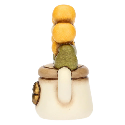 Mini annaffiatoio in ceramica con margherita