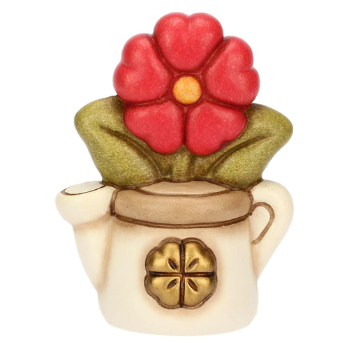 Mini annaffiatoio in ceramica con primula