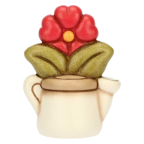Mini annaffiatoio in ceramica con primula