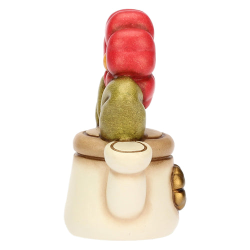 Mini annaffiatoio in ceramica con primula