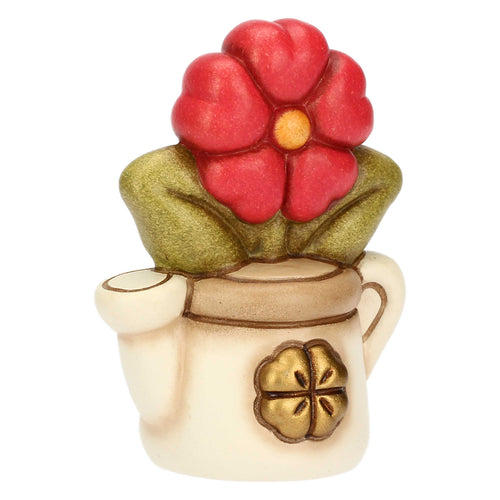 Mini annaffiatoio in ceramica con primula