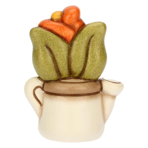 Mini annaffiatoio in ceramica con tulipano