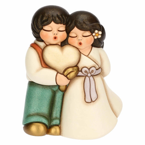 Sposini in ceramica con cuore, grandi