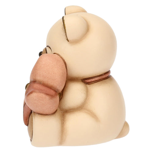 Teddy in ceramica con girandola rosa