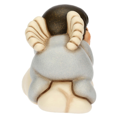Angelo azzurro in ceramica su nuvola