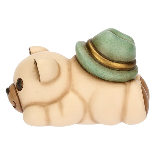 Mini Teddy in ceramica con cappello lui