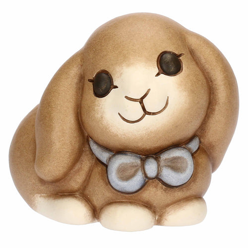 Coniglietto Roger con fiocco in ceramica, piccolo