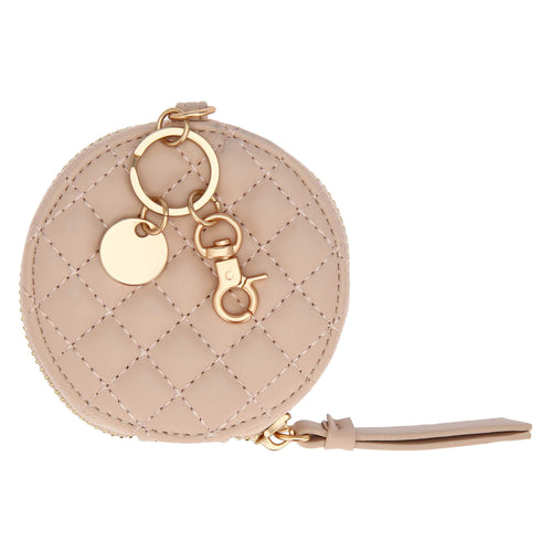 Portachiavi rotondo con zip in ecopelle, rosa - THUN T10270345P00