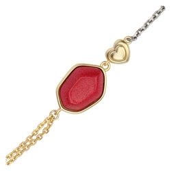 Bracciale con pietra in ceramica e cuore