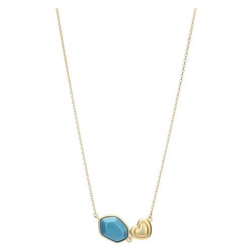 Collana con pietra in ceramica e cuore