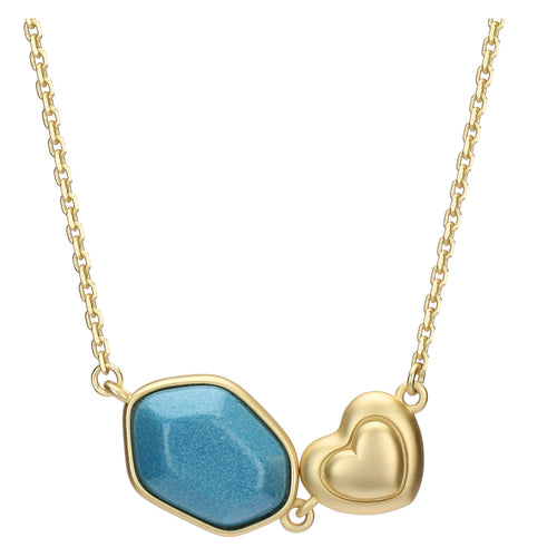Collana con pietra in ceramica e cuore