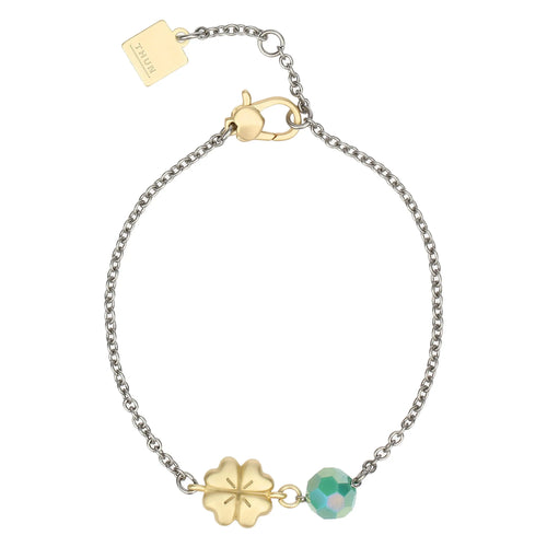 Bracciale con quadrifoglio e perlina