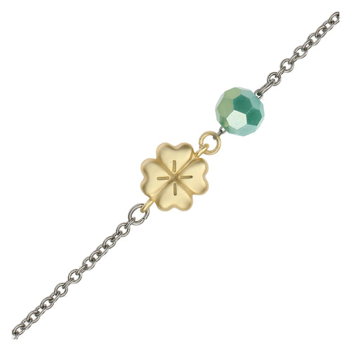 Bracciale con quadrifoglio e perlina