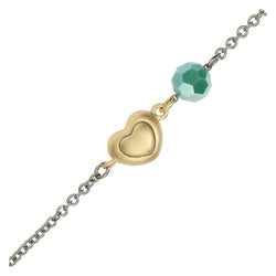 Bracciale con cuore e perlina