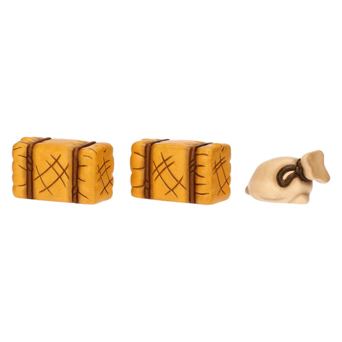 Set sacco e balle di fieno in ceramica Presepe Classico