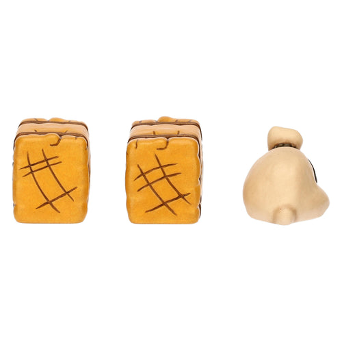 Set sacco e balle di fieno in ceramica Presepe Classico