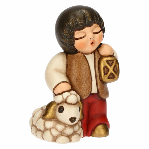 Bimbo con lanterna in ceramica Presepe Classico