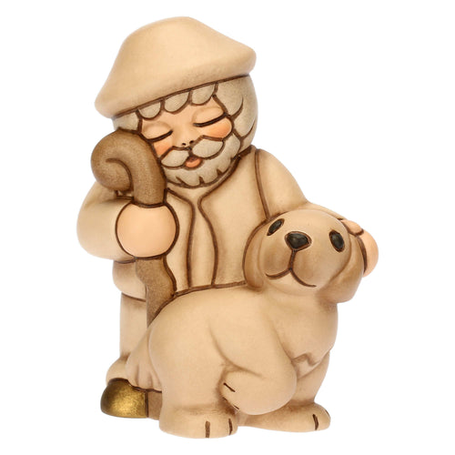 Pastore con cane in ceramica Presepe Classico