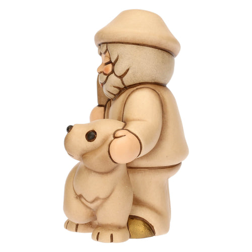 Pastore con cane in ceramica Presepe Classico