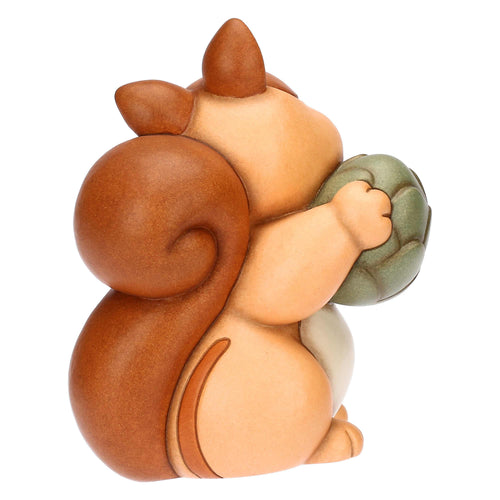 Scoiattolo Diva con pigna in ceramica, grande