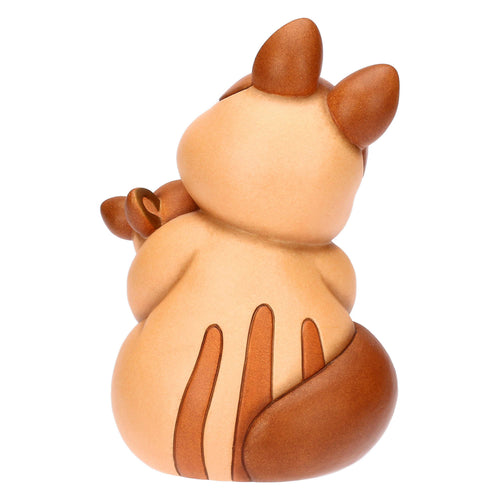 Scoiattolo Diva con cucciolo in ceramica