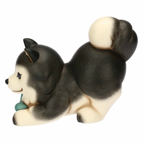 Husky Polo con osso in ceramica, medio