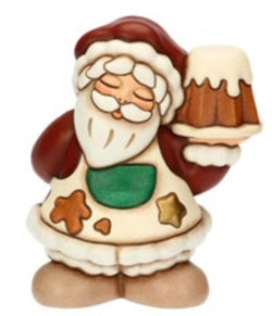 Babbo Natale con pandoro in ceramica, medio