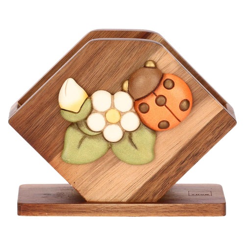 Portatovaglioli in legno e ceramica Country Bloom
