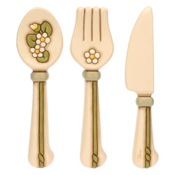 Set 3 posate in ceramica da parete, grande