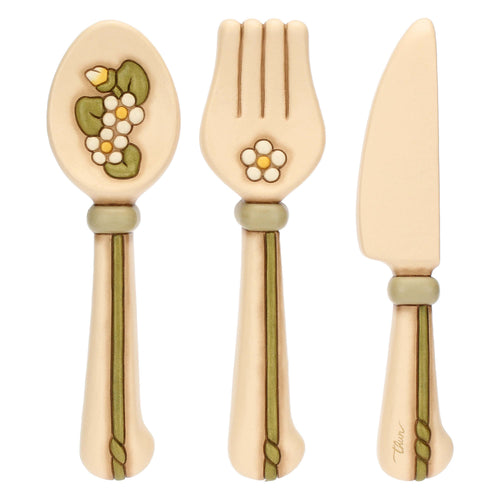 Set 3 posate in ceramica da parete, grande