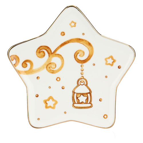 Set 2 piattini dessert a forma di stella in porcellana Thunland - THUN T10823384P00