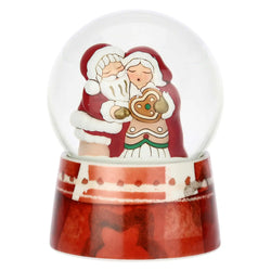 Boule de neige con babbo natale e mamma natale grande