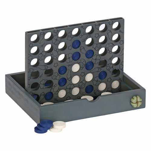 Gioco "Unisci 4" in legno e ceramica